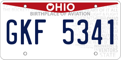OH license plate GKF5341