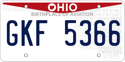 OH license plate GKF5366