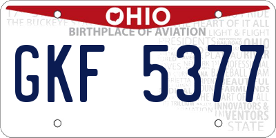 OH license plate GKF5377