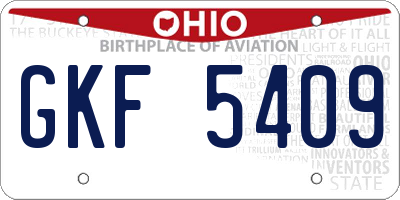 OH license plate GKF5409