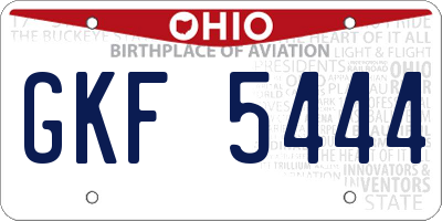 OH license plate GKF5444