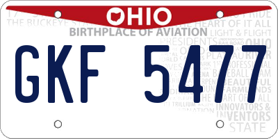 OH license plate GKF5477