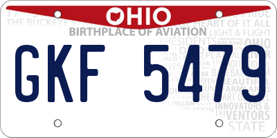 OH license plate GKF5479