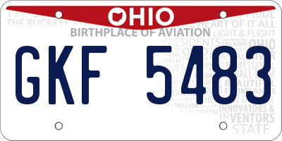 OH license plate GKF5483