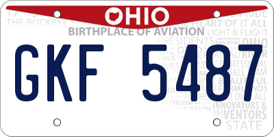 OH license plate GKF5487