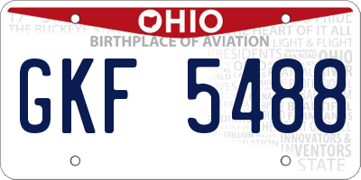 OH license plate GKF5488