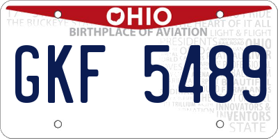 OH license plate GKF5489