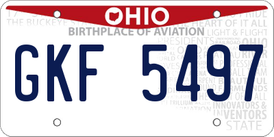 OH license plate GKF5497