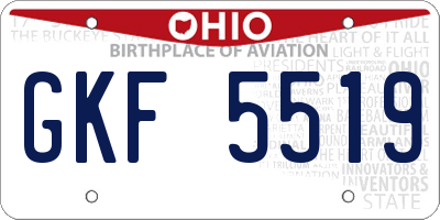 OH license plate GKF5519
