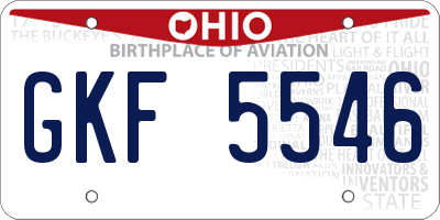 OH license plate GKF5546