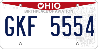 OH license plate GKF5554