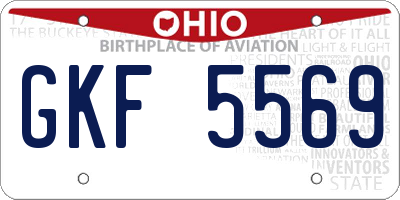 OH license plate GKF5569