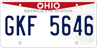 OH license plate GKF5646