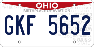 OH license plate GKF5652