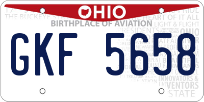 OH license plate GKF5658