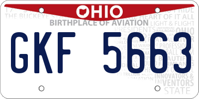 OH license plate GKF5663