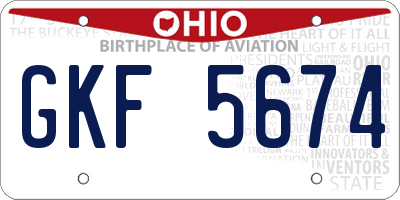 OH license plate GKF5674
