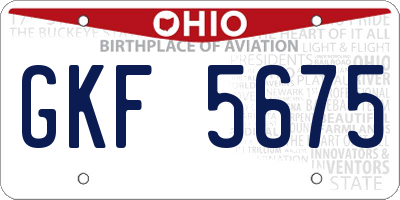 OH license plate GKF5675