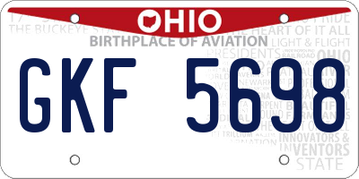 OH license plate GKF5698