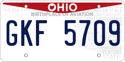 OH license plate GKF5709