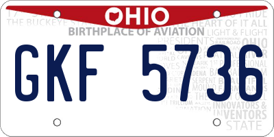 OH license plate GKF5736