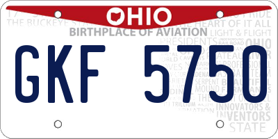 OH license plate GKF5750