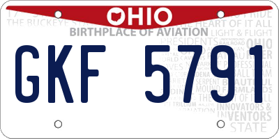OH license plate GKF5791