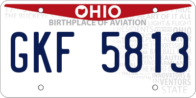OH license plate GKF5813