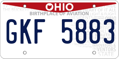 OH license plate GKF5883