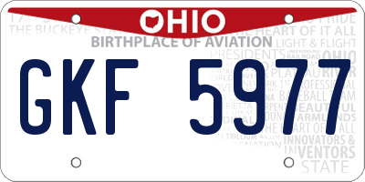 OH license plate GKF5977
