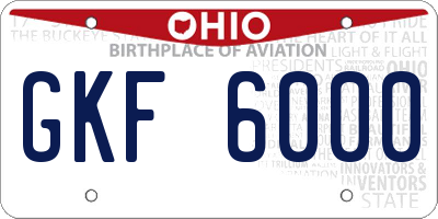 OH license plate GKF6000