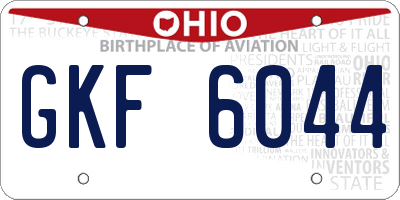 OH license plate GKF6044