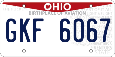 OH license plate GKF6067