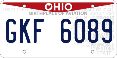 OH license plate GKF6089