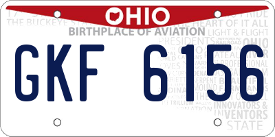 OH license plate GKF6156