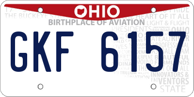 OH license plate GKF6157