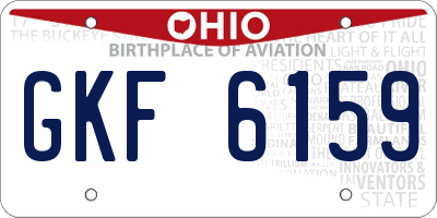 OH license plate GKF6159