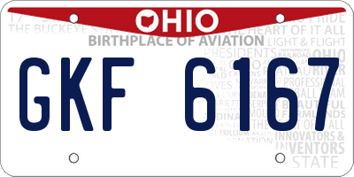 OH license plate GKF6167