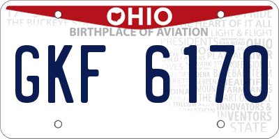 OH license plate GKF6170