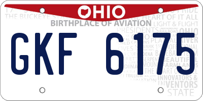 OH license plate GKF6175