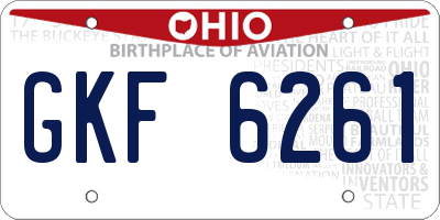 OH license plate GKF6261