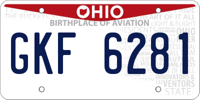 OH license plate GKF6281