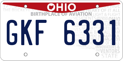 OH license plate GKF6331