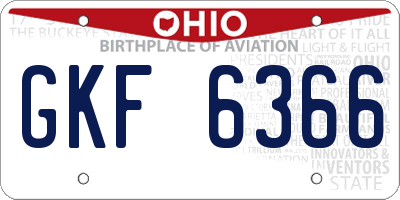 OH license plate GKF6366