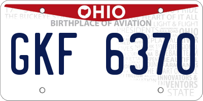 OH license plate GKF6370