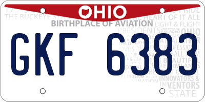 OH license plate GKF6383