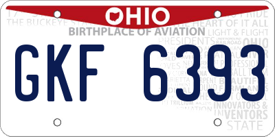 OH license plate GKF6393