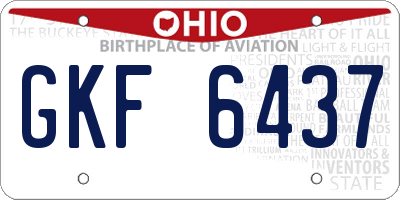 OH license plate GKF6437