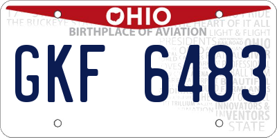 OH license plate GKF6483