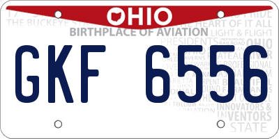 OH license plate GKF6556